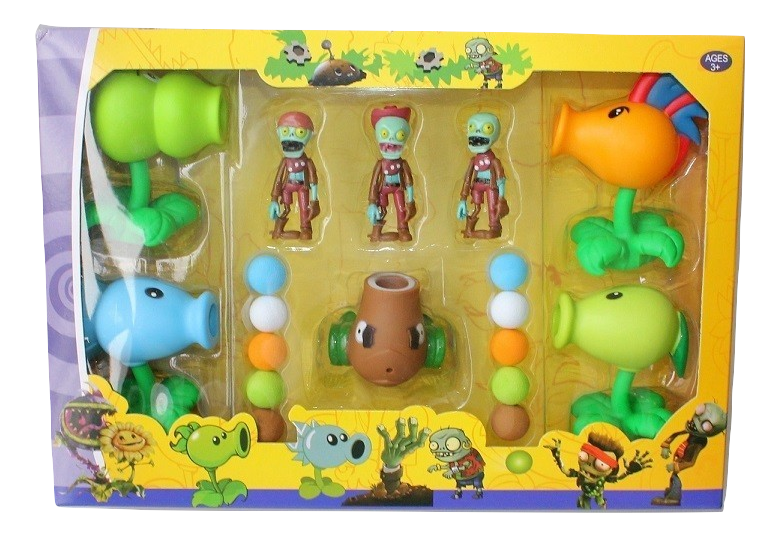 Plants Vs Zombies Toy Set Pvz T Set With 5 Plants 3 Zombies And